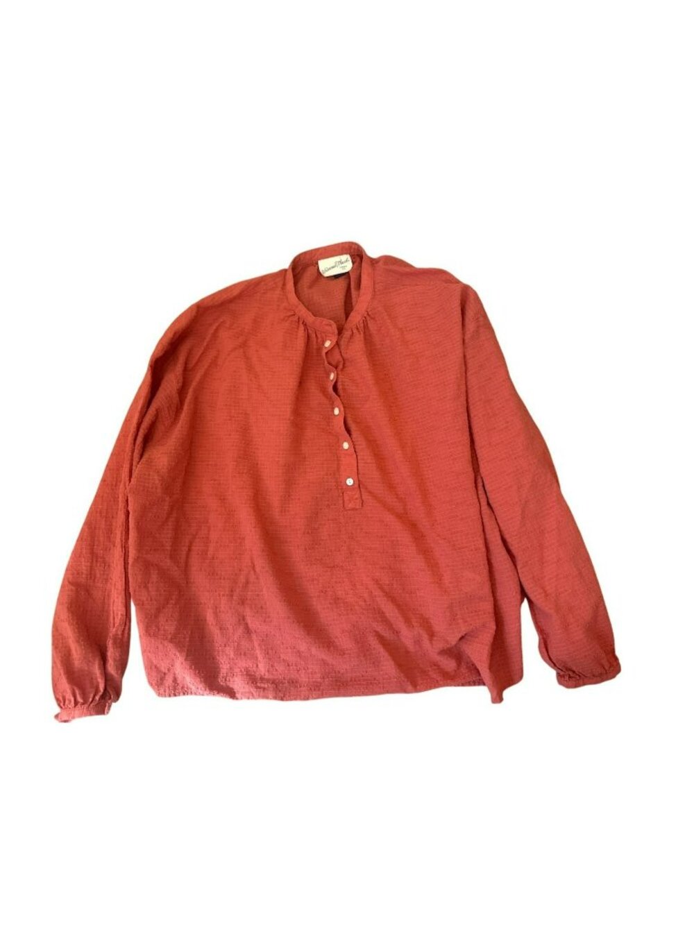 Universal Thread Blouse Top L Womens Long Sleeve Orange Cotton Casual Workwear